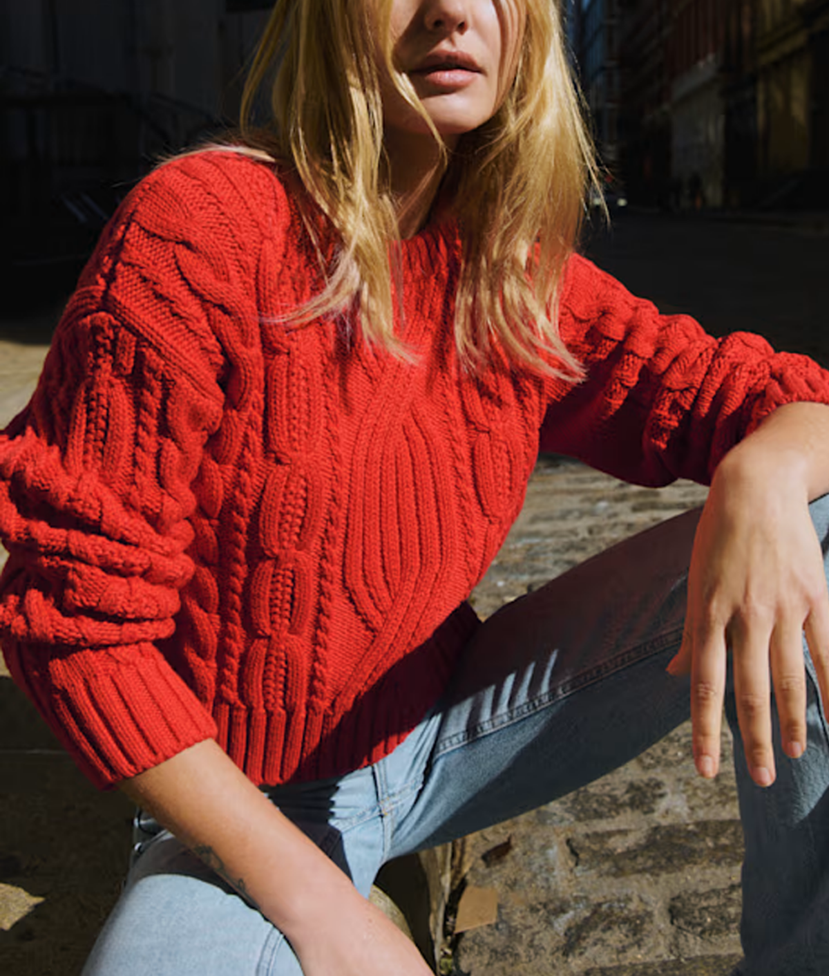 meg ryan fall red cable knit sweater 1200x1412