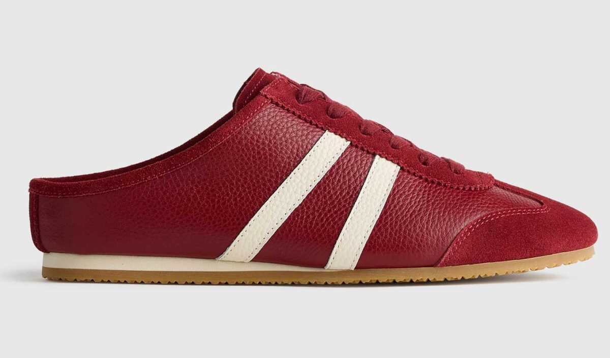 Sneaker Mule Trend: Quince burgundy leather sneaker mule