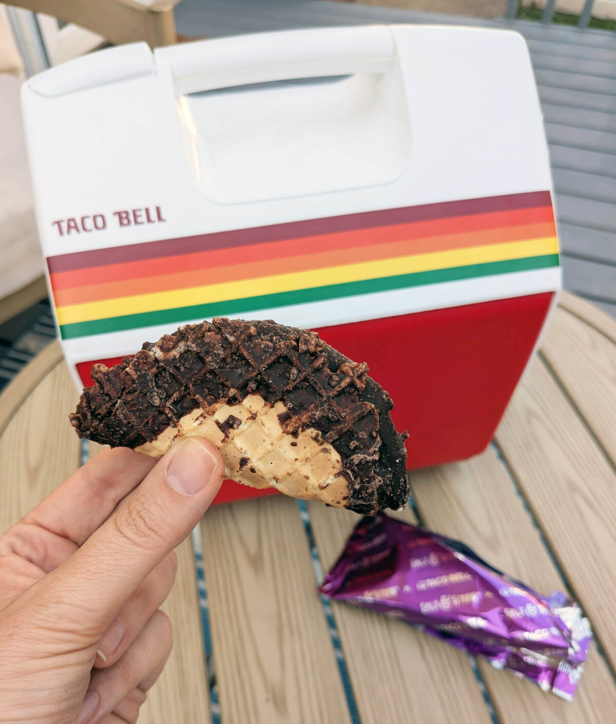 salt and straw ice cream taco by cooler