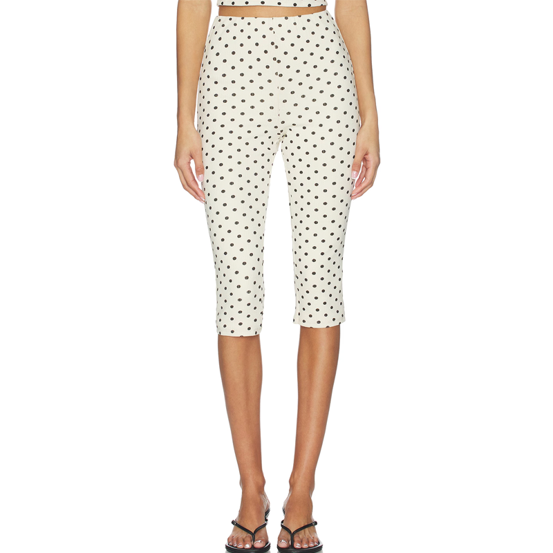 white polka dot capris