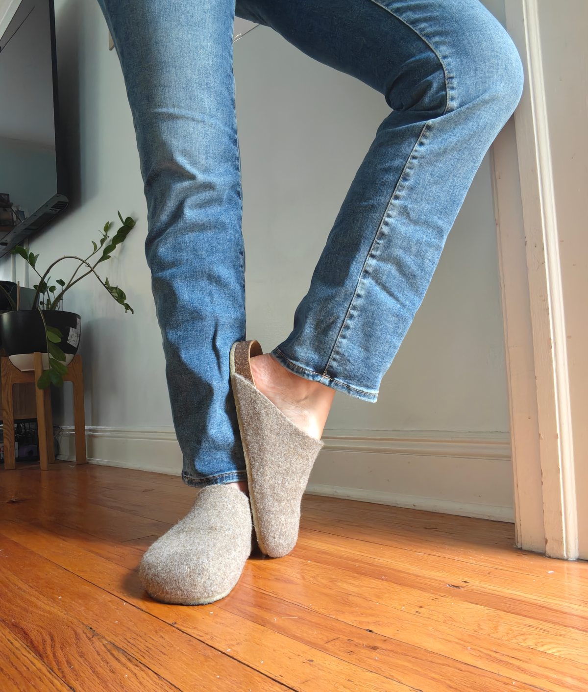 cozy earth clogs on my feet