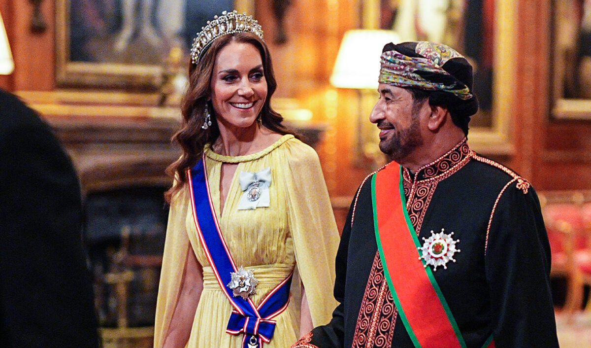 kate middleton wardrobe malfunction oman state dinner