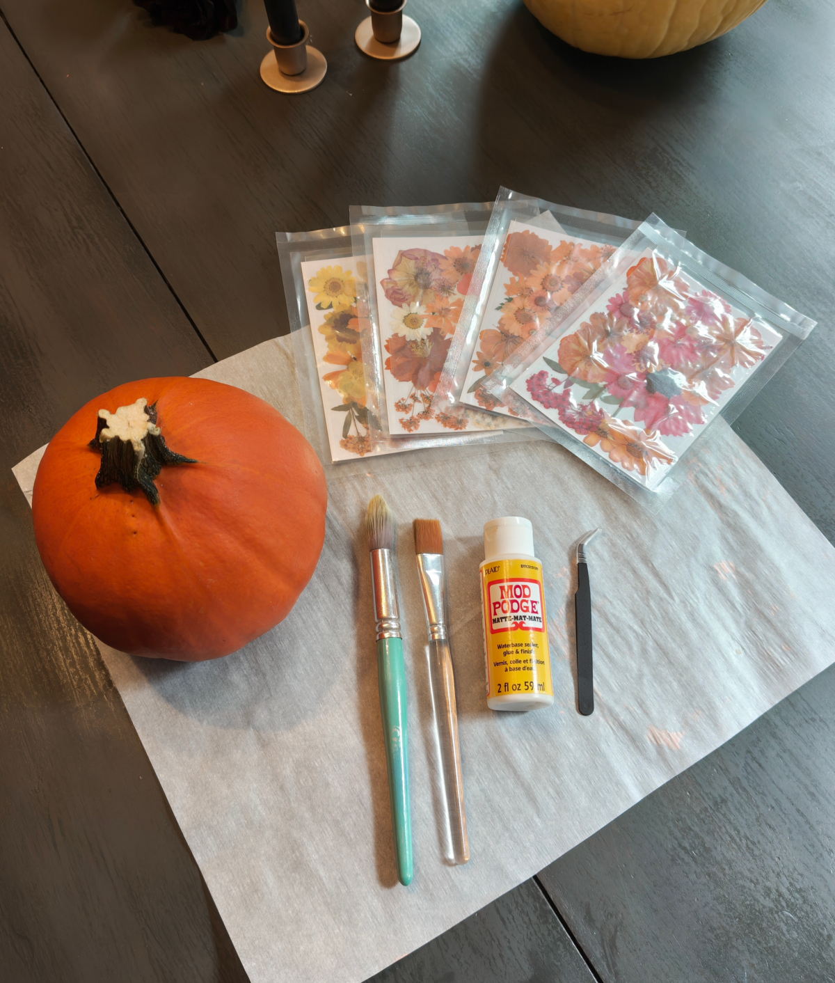 ingredients to make flower pumpkins