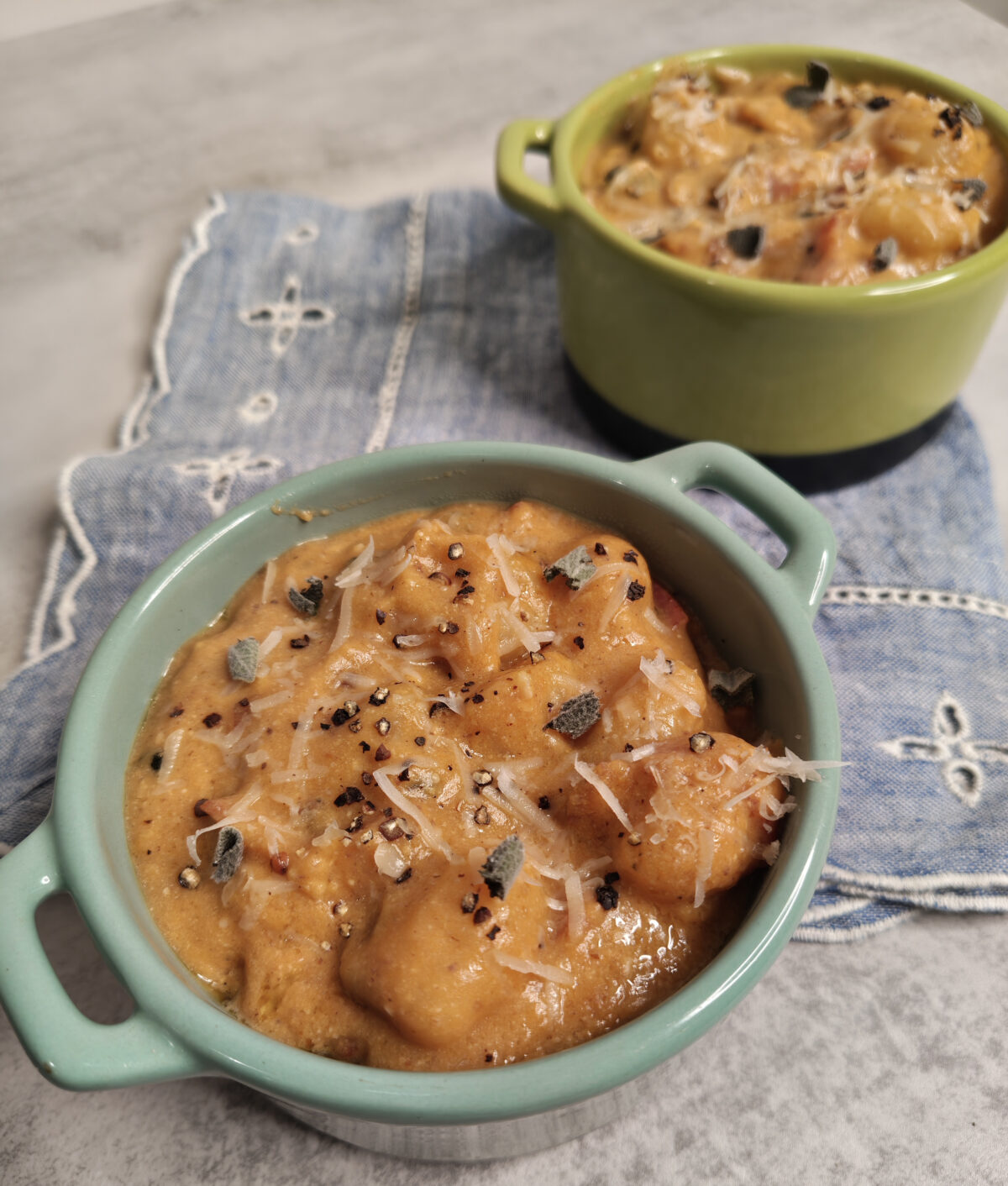 pumpkin bacon gnocchi garnish 1200x1412