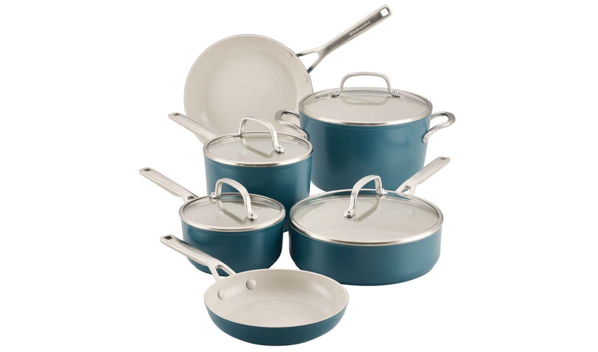 The KitchenAid Hard-Anodized Ceramic Induction Cookware Set.