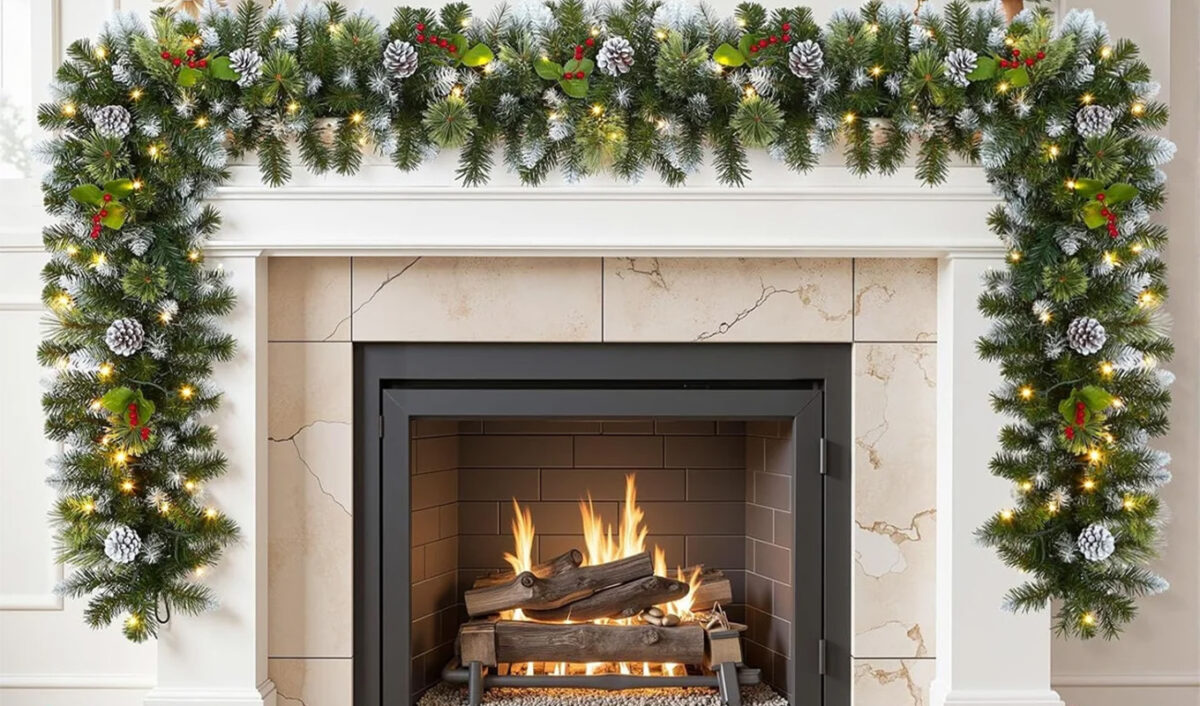 The The Holiday Aisle Prelit Artificial Christmas Garland.