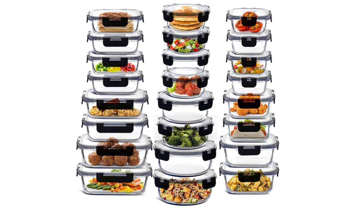 The Prep & Savour 48-Piece Glass Storage Containers.